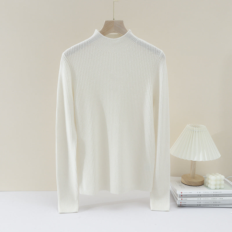 Damen Feiner gerippter Stehkragenpullover mit slim-fit Silhouette Echo Archiv