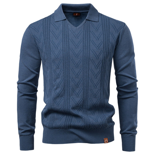 Herren Pullover mit V-Ausschnitt und strukturiertem Design Echoarchiv