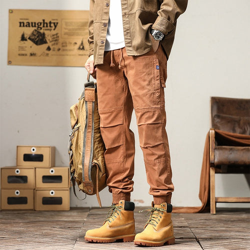 Herren Cargo-Joggerhose mit Tunnelzug, elastischen Bündchen und verstärkten Kniepartien Echoarchiv