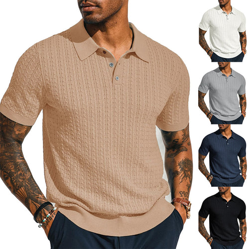 Herren Poloshirt mit strukturiertem Design und Kurzarm Echoarchiv