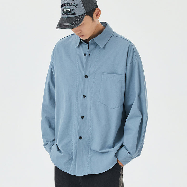 Herren lässige Langarmhemdjacke aus leichtem Material Echoarchiv