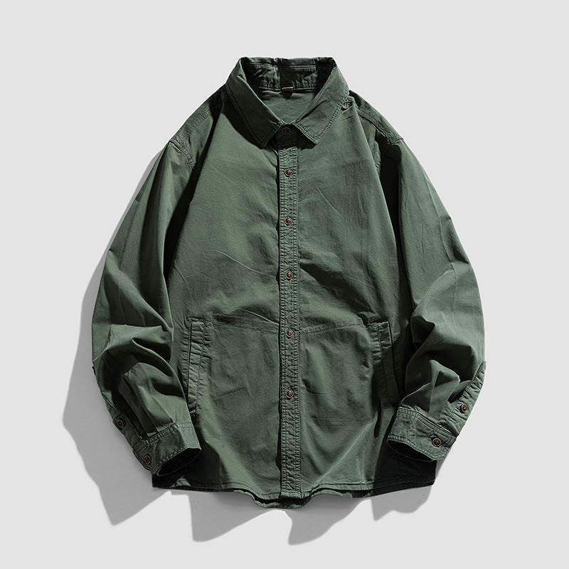 Herren Leichtes Canvas‑Workshirtjacke mit relaxed Fit und großen Eingrifftaschen Echo Archiv