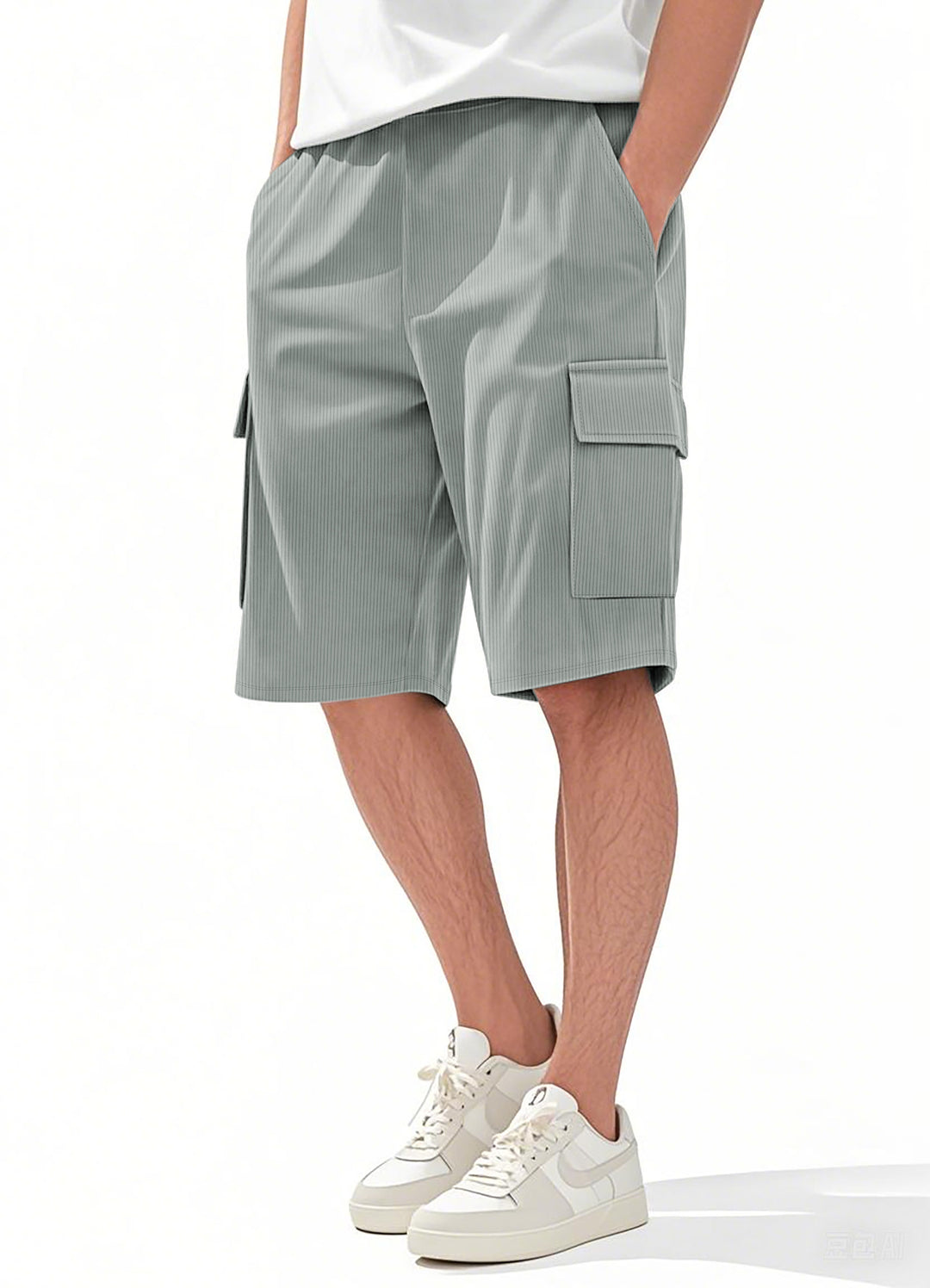 Herren Cargo-Shorts im modernen Streifen-Design mit praktischen Taschen Echoarchiv