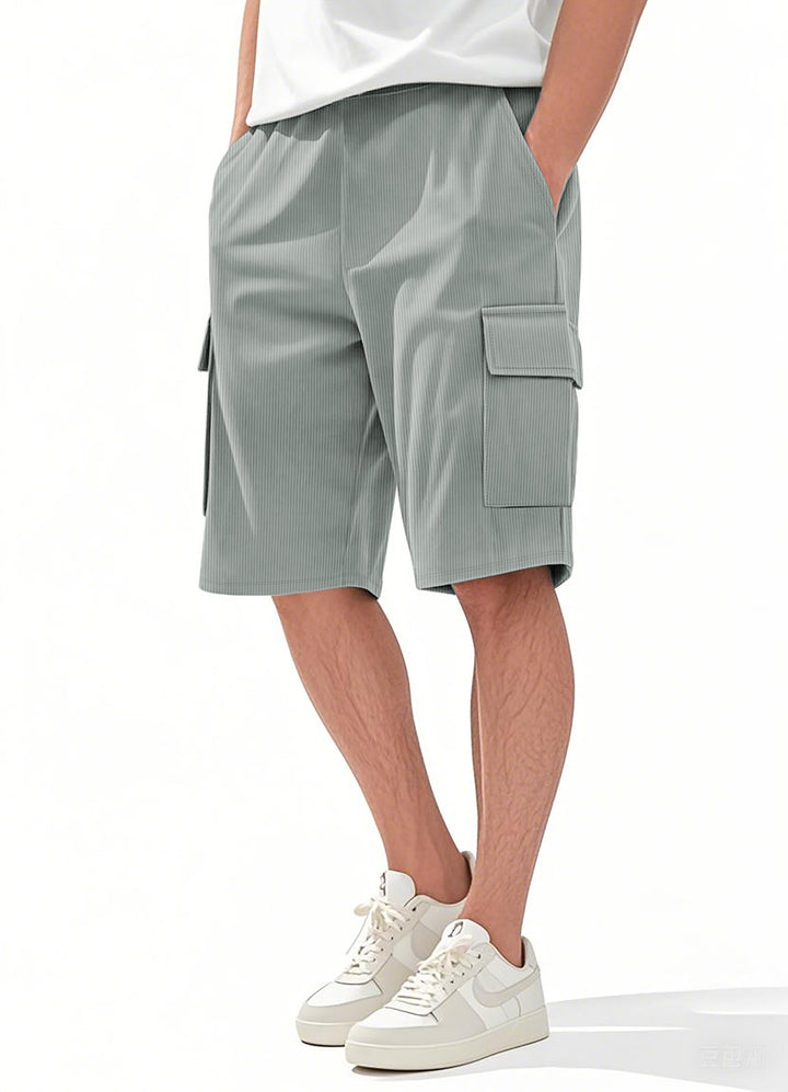 Herren Cargo-Shorts im modernen Streifen-Design mit praktischen Taschen Echoarchiv