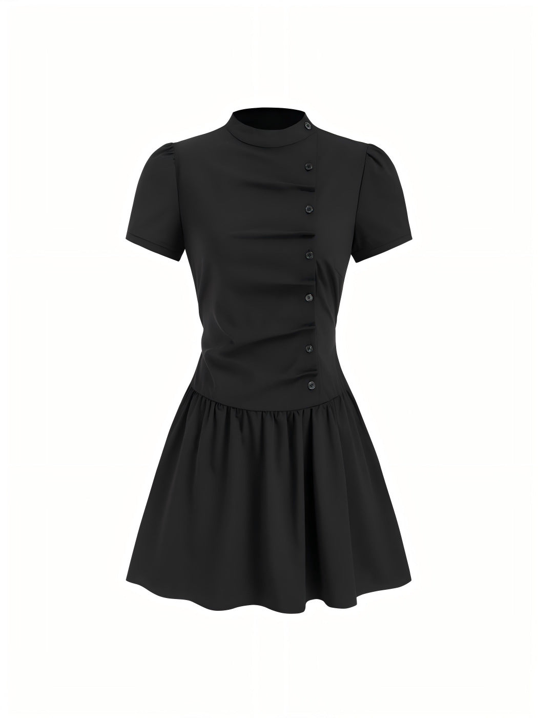 Damen Minikleid mit Knopfdetails und gerafftem Schnitt Echo Archiv