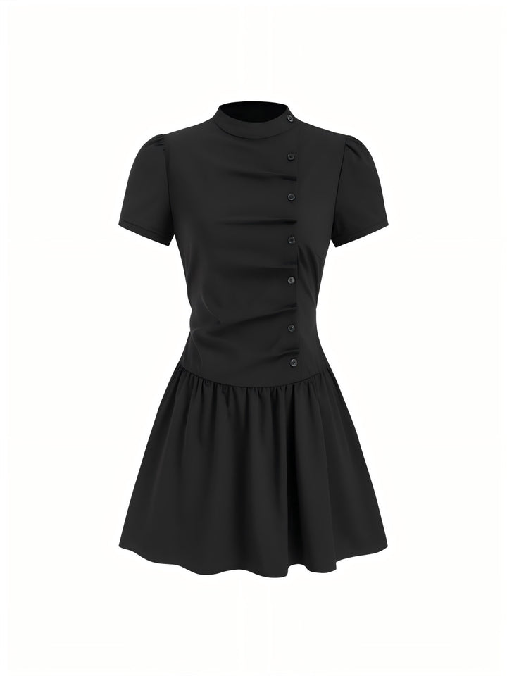 Damen Minikleid mit Knopfdetails und gerafftem Schnitt Echo Archiv