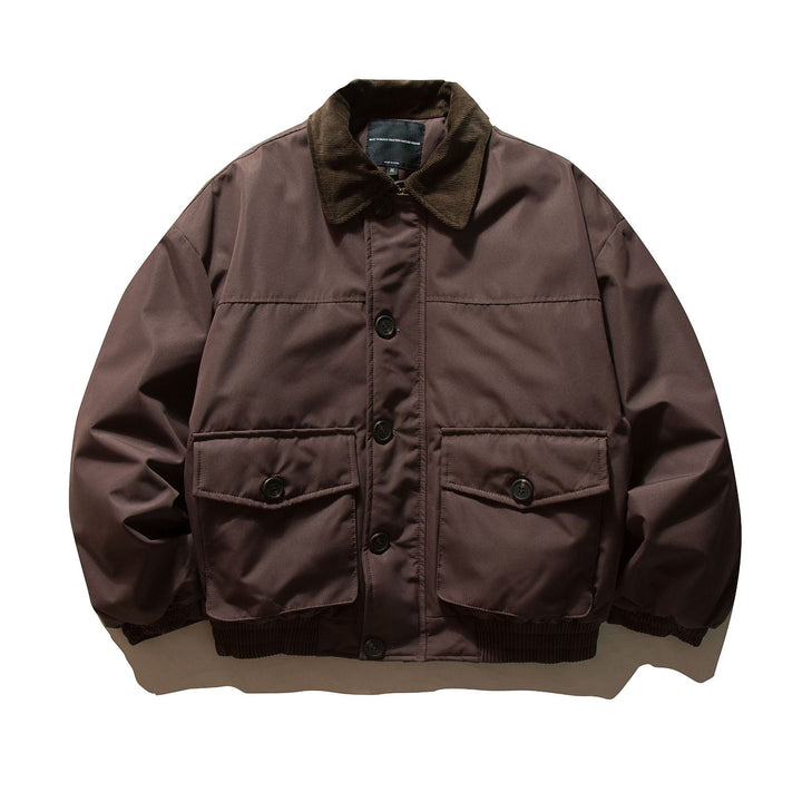 Herren Kurz geschnittener thermoisolierter Field‑Blouson mit Cordkragen und großzügigen Pattentaschen Echoarchiv