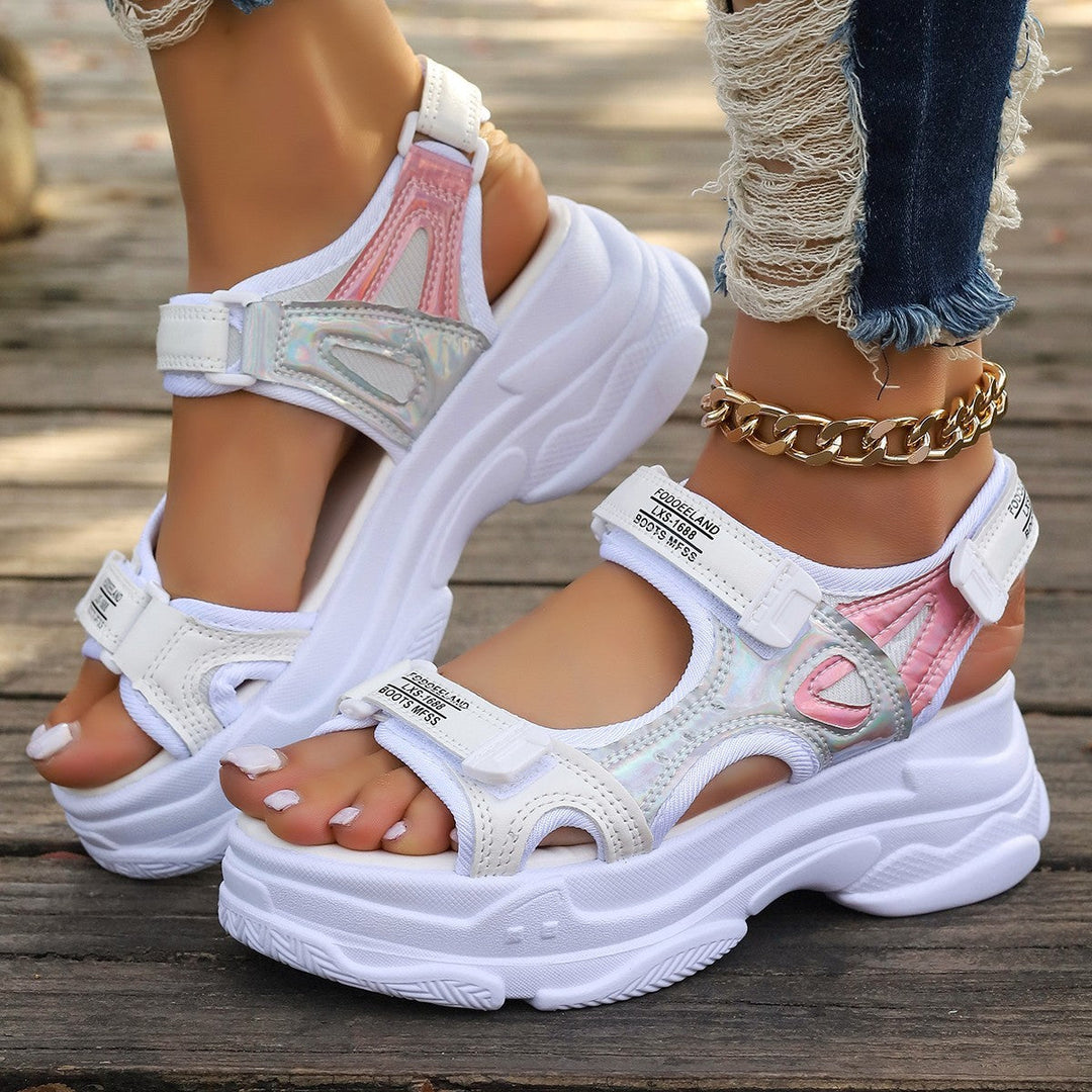 Damen Sportliche Sandalen mit verstellbaren Riemen und gepolstertem Fußbett Echoarchiv