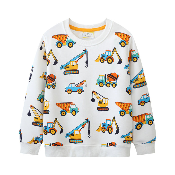 Jungen Sweatshirt mit buntem Baustellenfahrzeug-Design Echo Archiv