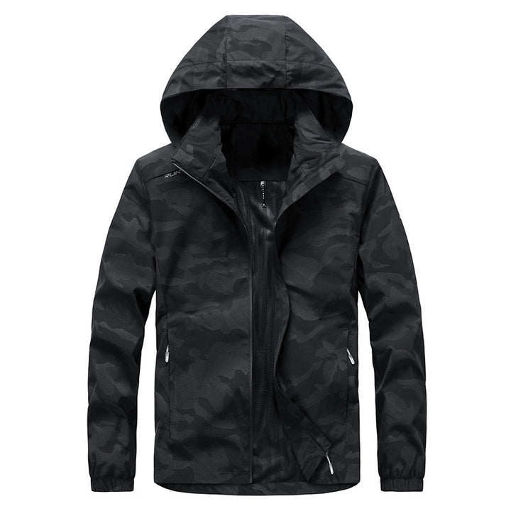 Herren Leichte atmungsaktive Kapuzenjacke im Camouflage-Look mit wasserabweisender Oberfläche – Taviero
