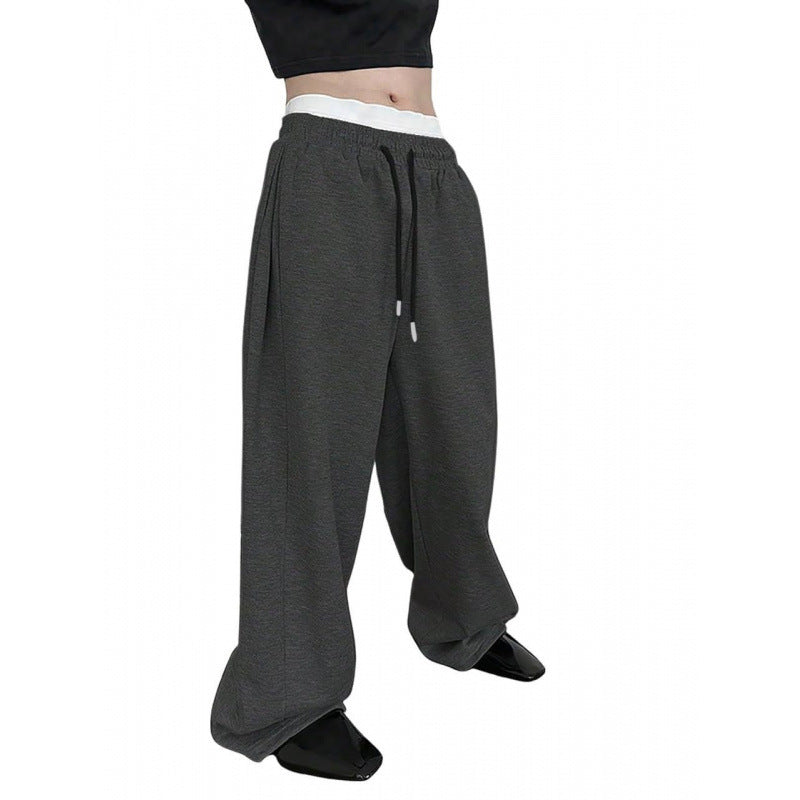 Damen nan weite Oversize Jogginghose mit tiefem Schritt, elastischem Bund und Kordelzug Echo Archiv