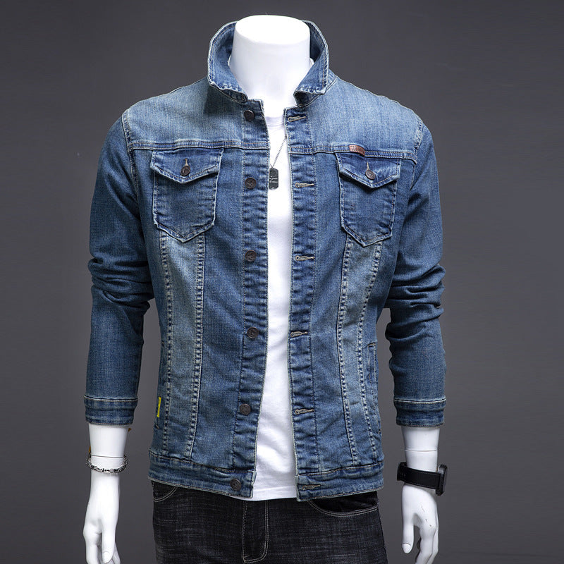 Herren Modische Jeansjacke mit Brusttaschen Echo Archiv