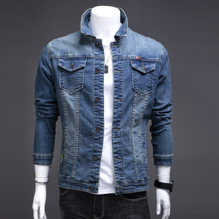 Herren Modische Jeansjacke mit Brusttaschen Echo Archiv