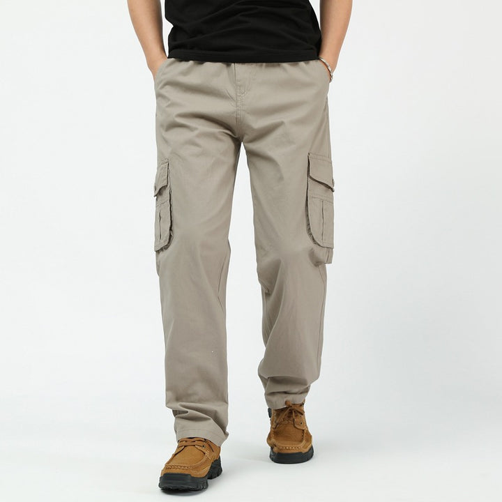 Herren Utility-Cargohose mit weitem Schnitt, mehrfachen Klappentaschen & geradem Bein Echo Archiv