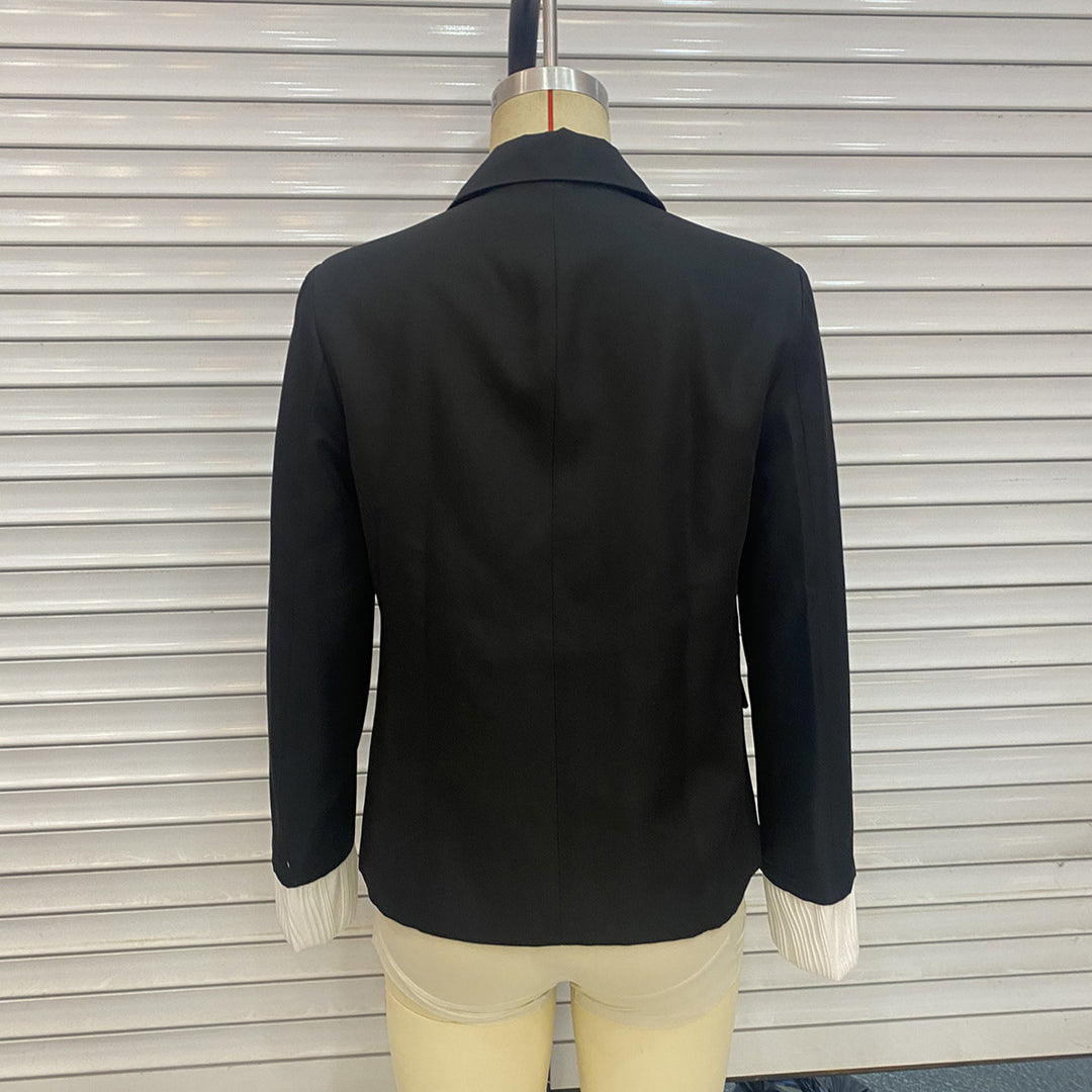 Damen nan taillierter Blazer mit Kordelzugdetail und plissierten Manschetten Echo Archiv