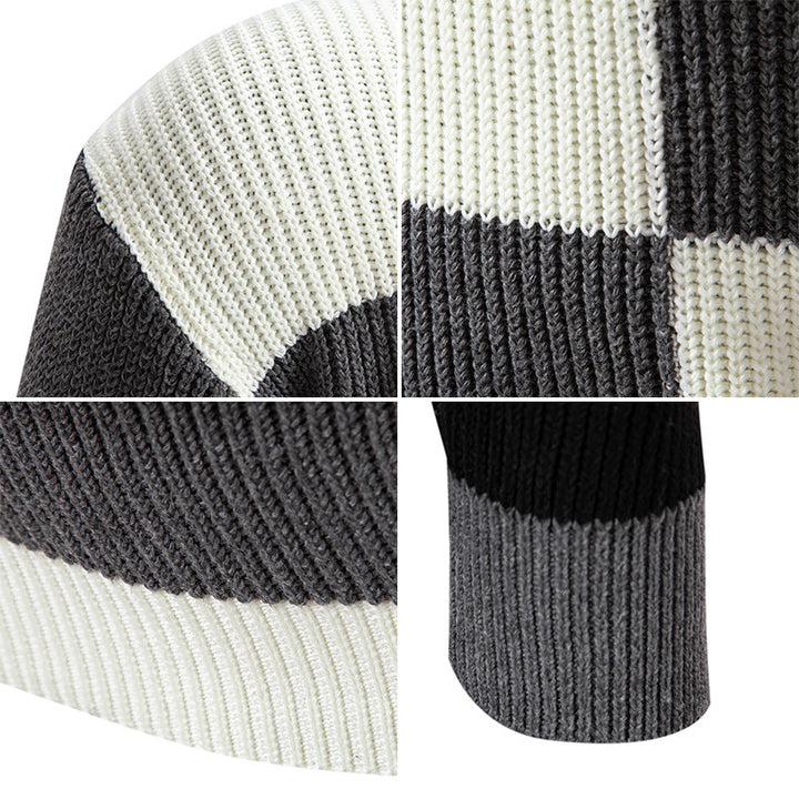 Herren modischer Rollkragenpullover mit strukturiertem Karomuster Echoarchiv