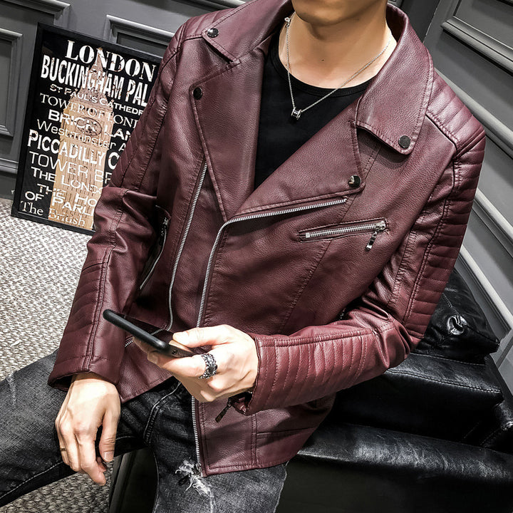 Herren Modische Bikerjacke aus hochwertigem Kunstleder Echo Archiv