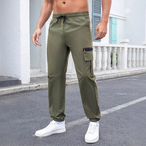 Herren Technische Cargo-Jogginghose mit Reißverschlusstaschen, Tunnelzug und elastischen Knöchelbündchen Echo Archiv