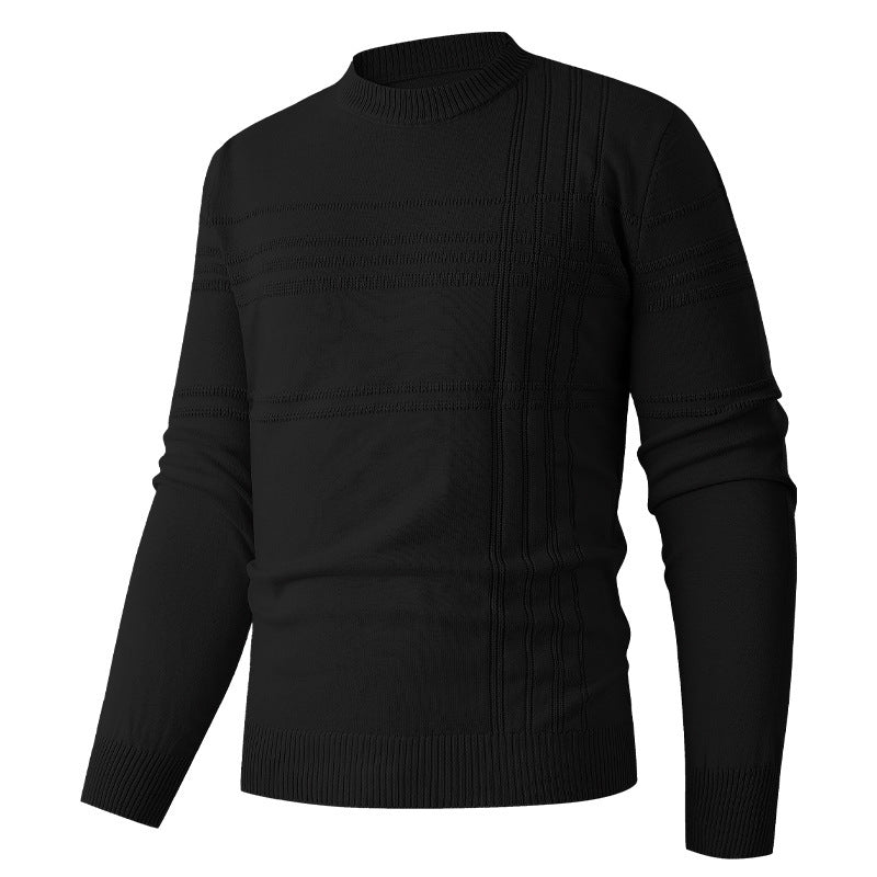 Herren nan Feinstrick-Pullover Rundhals mit geprägter Streifenstruktur und schmaler Silhouette Echo Archiv