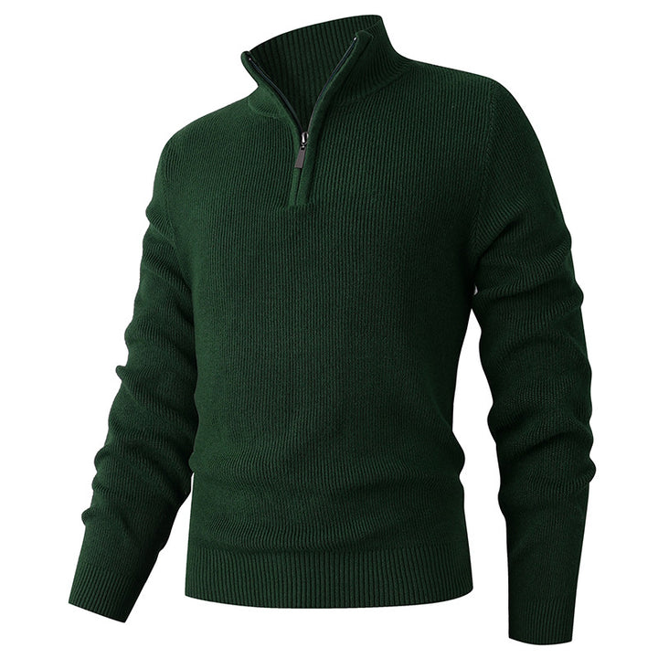 Herren leichter Stehkragenpullover mit Reißverschluss Echoarchiv