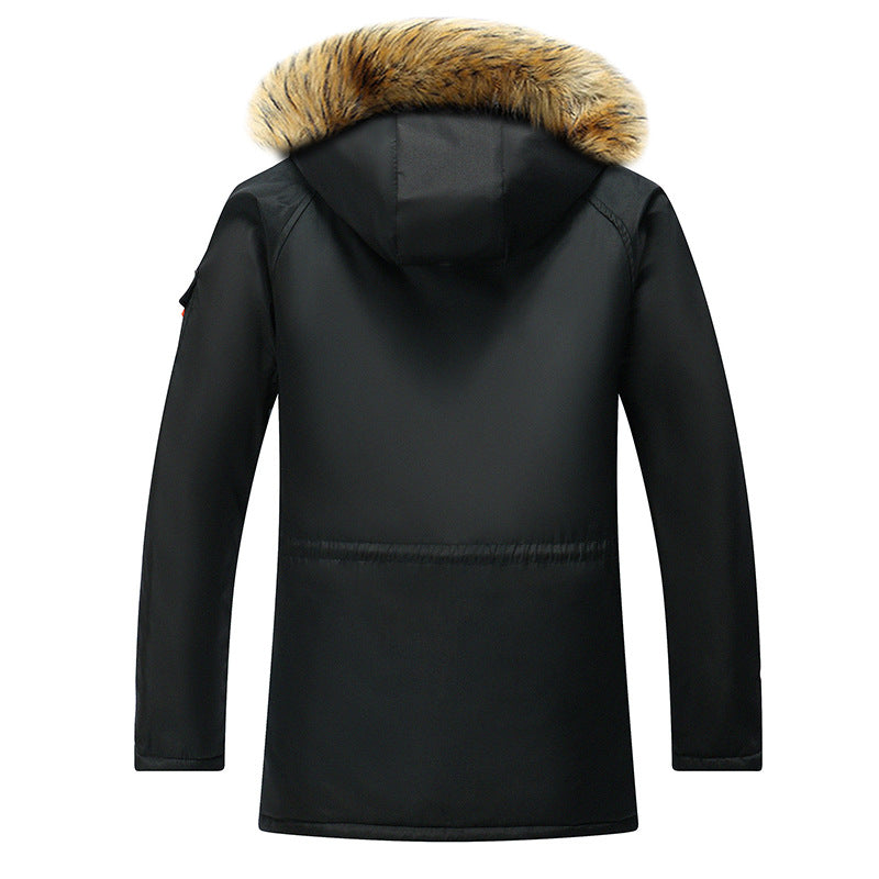 Herren Thermo-Outdoorparka mit Kunstfellkapuze, gesteppter Innenfütterung und multifunktionalen Taschen Echoarchiv