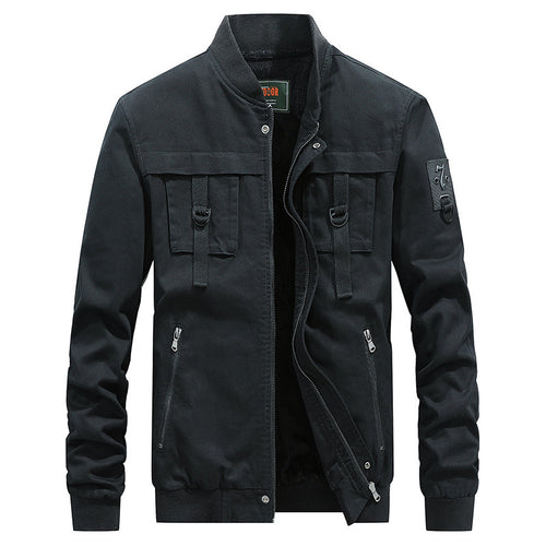 Herren Utility-Fieldjacke mit Stehkragen, D-Ring-Details und Reißverschlusstaschen Echoarchiv