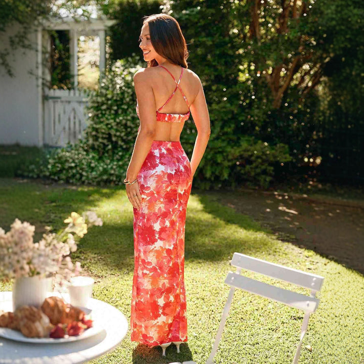 Damen Maxikleid mit Cut-Out und floralem Design Echo Archiv