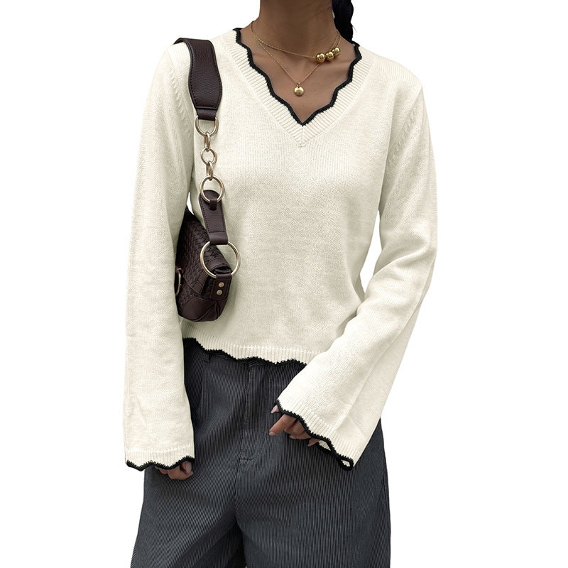 Damen Elegantes V-Ausschnitt Strickoberteil Echo Archiv