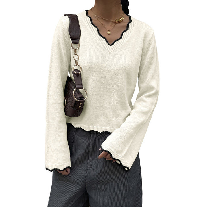 Damen Elegantes V-Ausschnitt Strickoberteil Echo Archiv