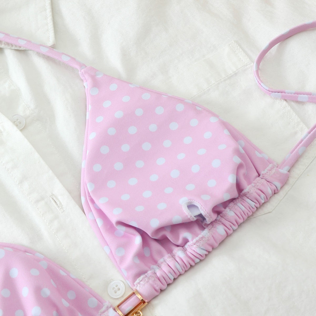 Damen Bunt gepunkteter Triangel-Bikini Echo Archiv
