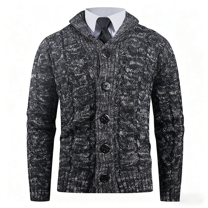 Herren Strickjacke mit Zopfmuster und schickem Schalkragen Echoarchiv