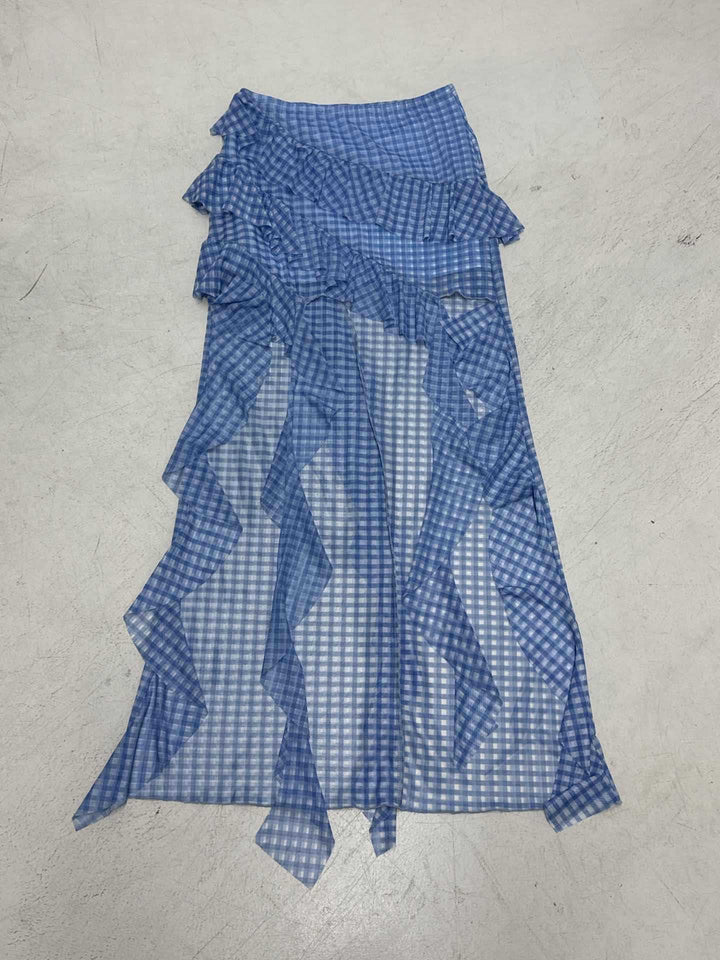 Damen Maxirock mit Rüschendetails und Vichy-Muster Echo Archiv