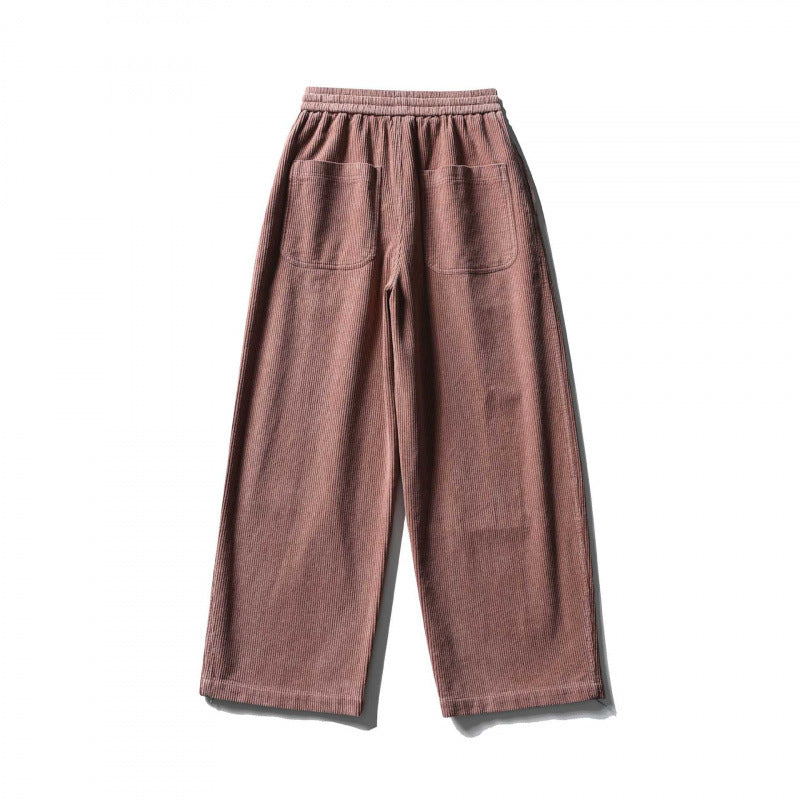 Unisex Weite Cordhose im Relaxed-Fit mit elastischem Bund, Tunnelzug und geradem Bein Echo Archiv