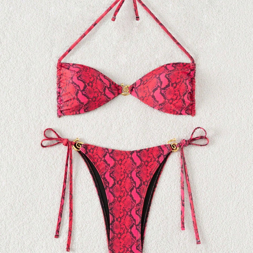 Damen Triangel-Bikini mit floralem Motiv und verstellbaren Trägern Echo Archiv