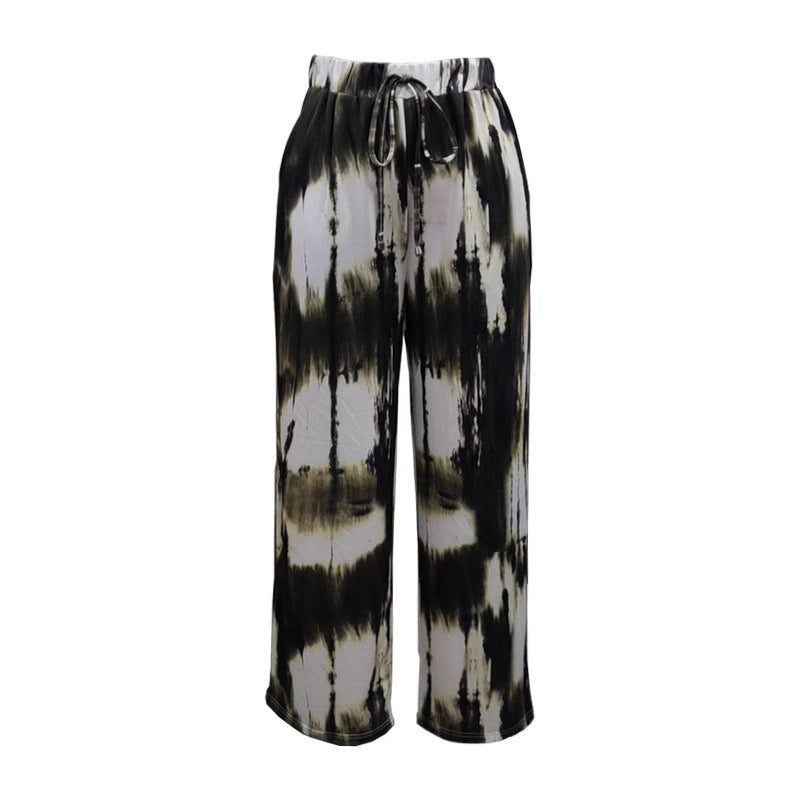 Damen Weite Stoffhose mit einzigartigem Batikdesign Echo Archiv
