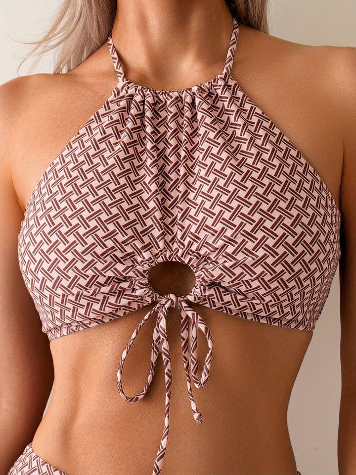 Damen Hochtailliertes Bikini-Set mit dekorativem Ausschnitt Echo Archiv