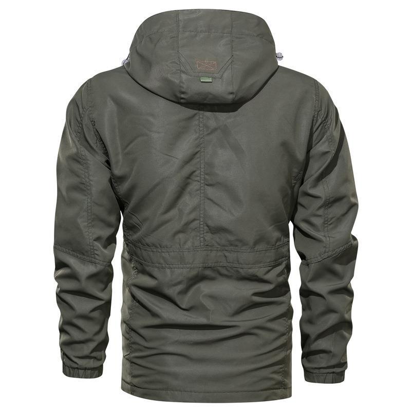 Herren Multifunktionaler Canvas-Fieldparka mit Kordelzug, Utility-Taschen und Kapuze Echo Archiv