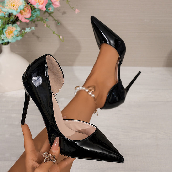 Damen Spitz zulaufende D'Orsay Lack-Pumps mit schlankem Stiletto-Absatz Echo Archiv