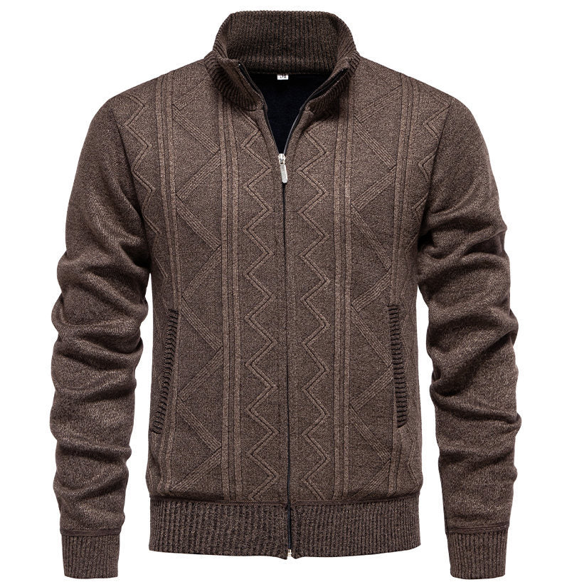 Herren Strickjacke mit hochwertigem Zipper und strukturiertem Design Echoarchiv