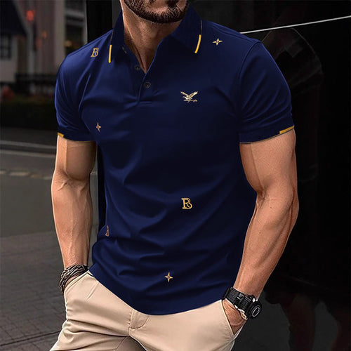 Herren Polohemd mit modischem Stickdesign und hochwertigem Stoff – Cavello