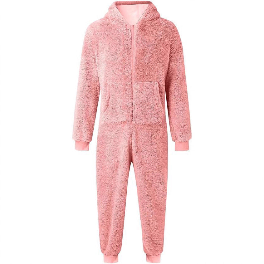 Unisex Kuscheliger Fleece-Overall mit Kapuze Echoarchiv