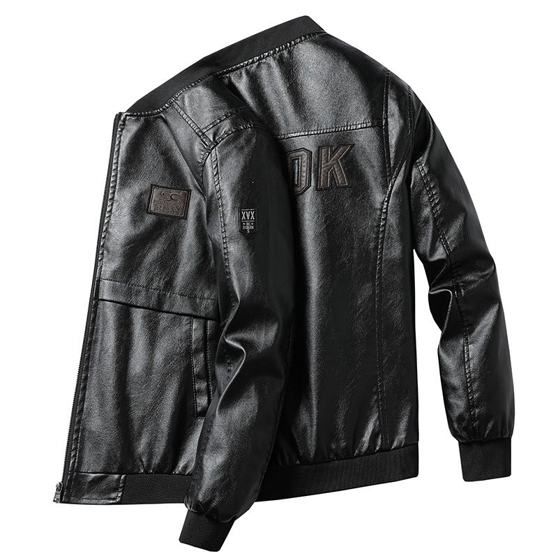 Herren Modische Kunstleder-Bomberjacke Echo Archiv 1787738231