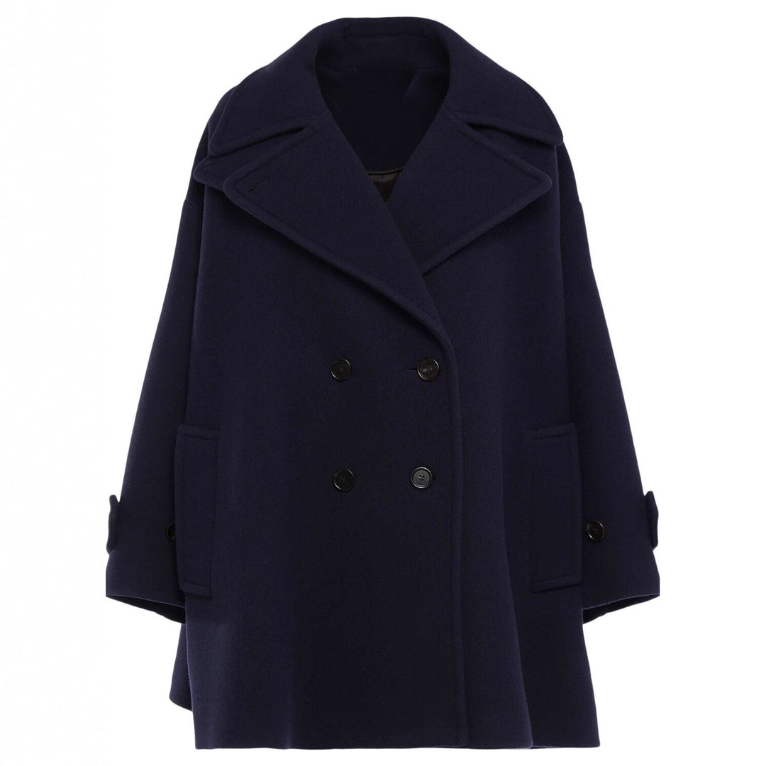 Damen Oversize-Cape-Mantel mit Doppelreiher und weitem Revers Echoarchiv