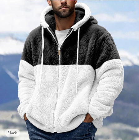 Herren kuschelige Fleecejacke mit Kapuze Echoarchiv