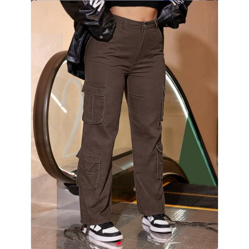 Damen Utility-Cargo-Chino mit Mehrfach-Pattentaschen und Kordelzugsaum Echo Archiv