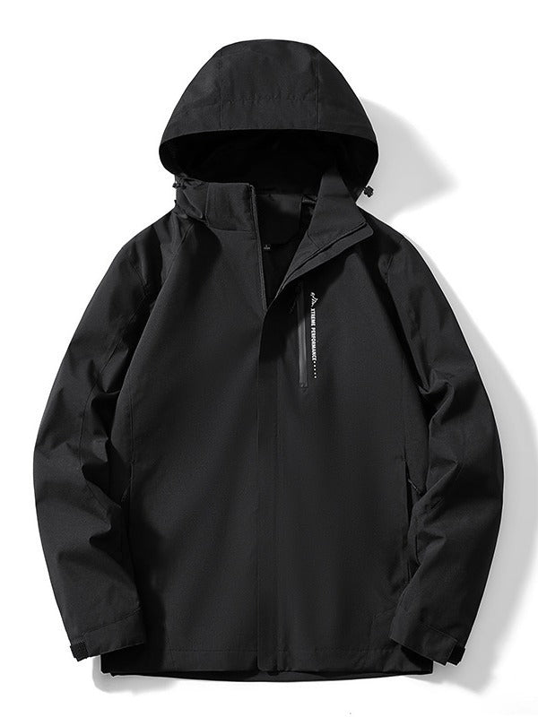 Damen Leichte zweifarbige Softshelljacke mit Kapuze, atmungsaktivem Meshfutter und Brustreißverschluss – Célinea