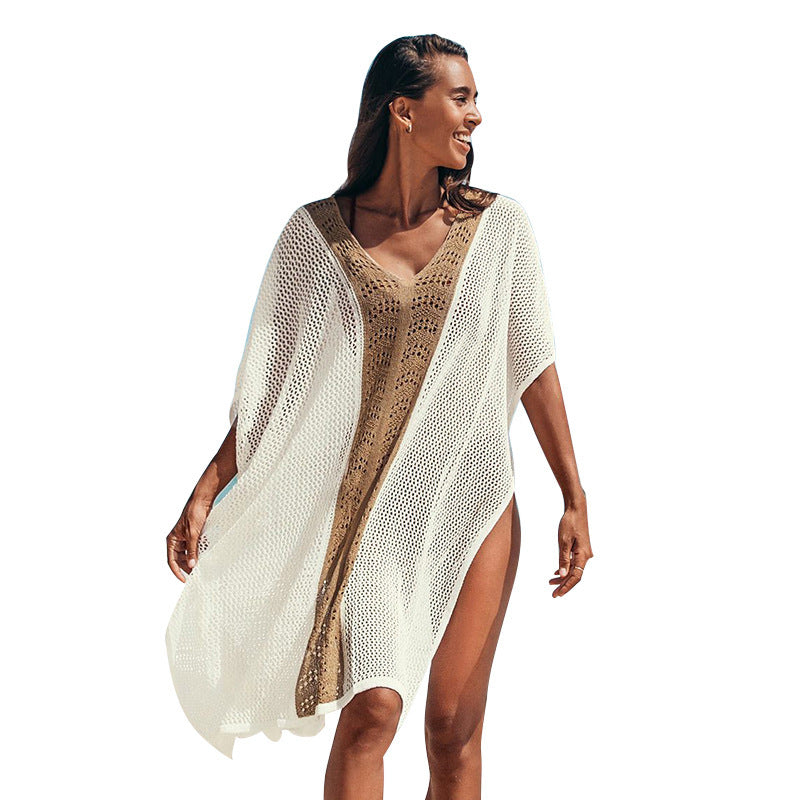 Damen Strandkleid mit romantischem Häkelmuster und voluminösen Ärmeln Echo Archiv