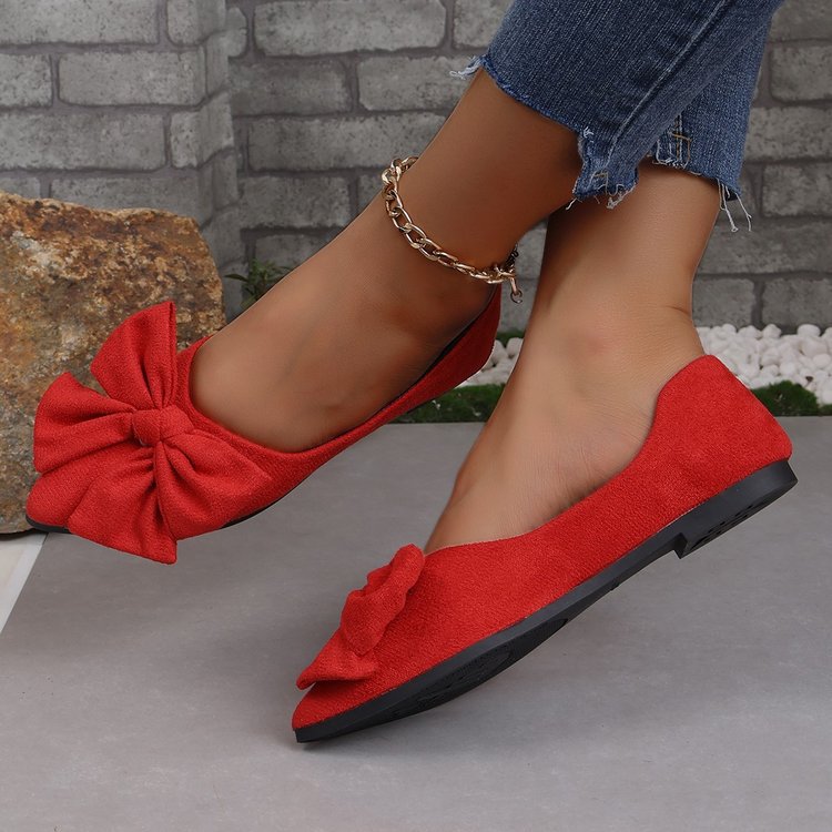 Damen nan spitze Ballerina-Slipper mit dekorativer Schleife und gepolstertem Komfortfußbett Echo Archiv