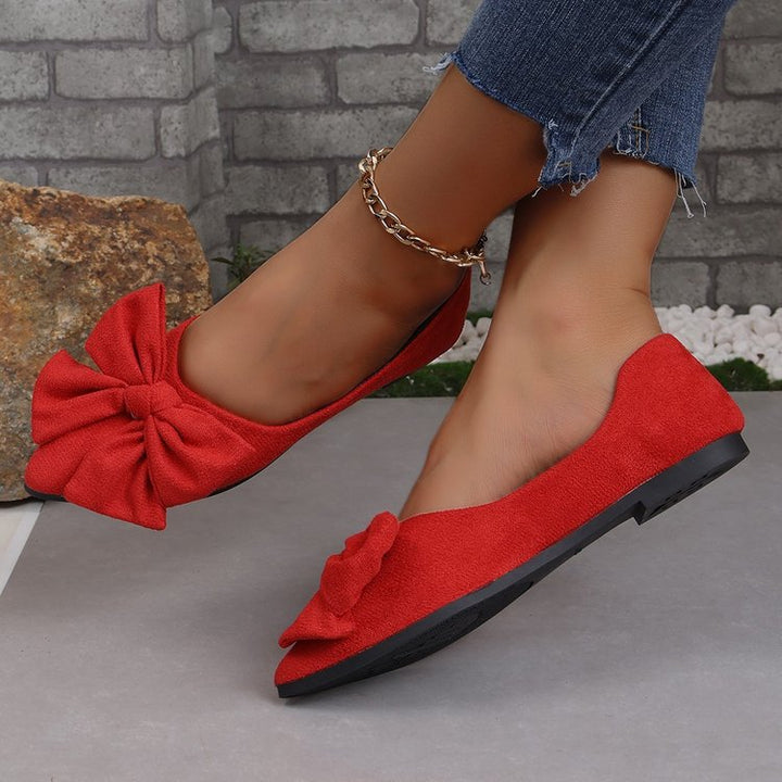 Damen nan spitze Ballerina-Slipper mit dekorativer Schleife und gepolstertem Komfortfußbett Echo Archiv