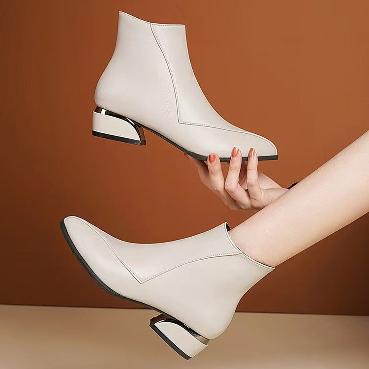Damen knöchelhohe Stiefelette mit geometrischem Blockabsatz Echo Archiv
